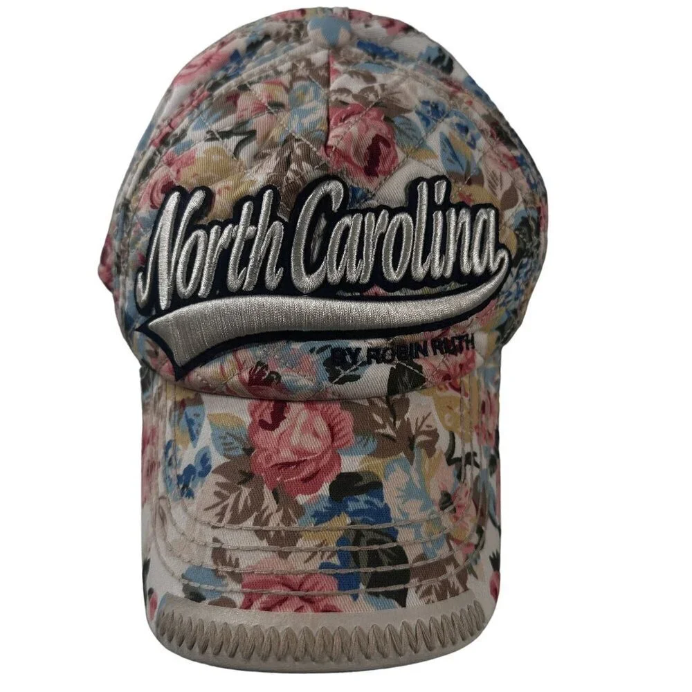 Robin Ruth North Carolina Cap Quilted Floral Adjustable Baseball Hat Sportswear